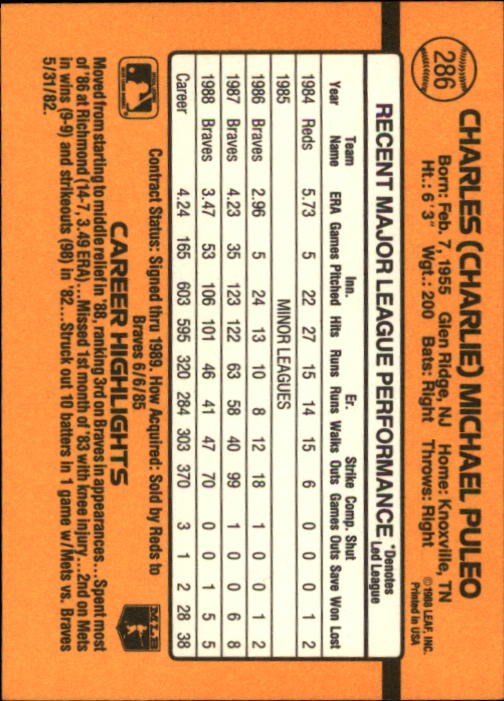 A9832- 1989 Donruss Baseball #'s 251-500 +Rookies -You Pick- 15+ FREE US SHIP - Picture 73 of 501