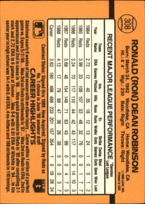 A9832- 1989 Donruss Baseball #'s 251-500 +Rookies -You Pick- 15+ FREE US SHIP - Picture 117 of 501