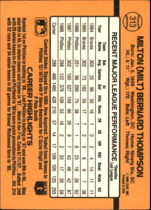A9832- 1989 Donruss Baseball #'s 251-500 +Rookies -You Pick- 15+ FREE US SHIP - Picture 127 of 501