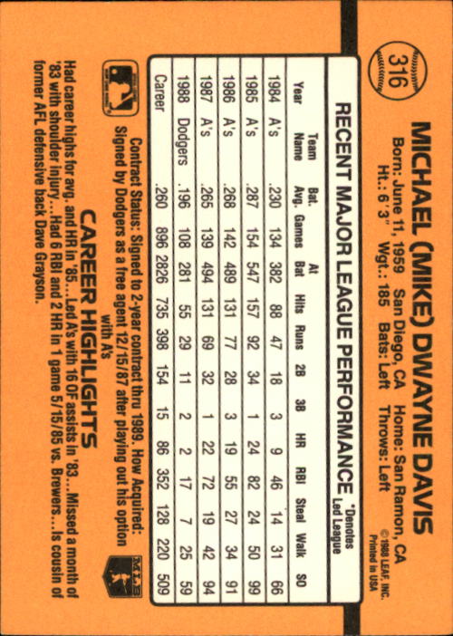 A9832- 1989 Donruss Baseball #'s 251-500 +Rookies -You Pick- 15+ FREE US SHIP - Picture 133 of 501