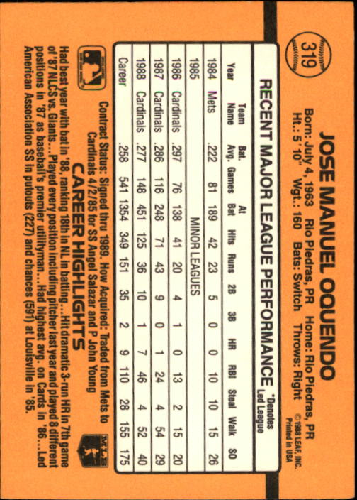 A9832- 1989 Donruss Baseball #'s 251-500 +Rookies -You Pick- 15+ FREE US SHIP - Picture 139 of 501