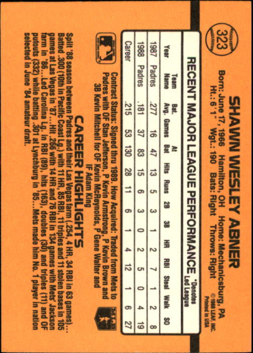 A9832- 1989 Donruss Baseball #'s 251-500 +Rookies -You Pick- 15+ FREE US SHIP - Picture 147 of 501