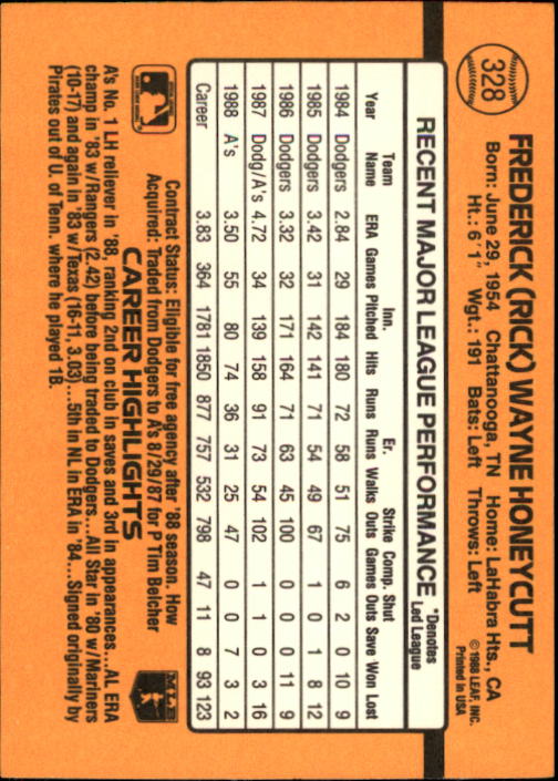 A9832- 1989 Donruss Baseball #'s 251-500 +Rookies -You Pick- 15+ FREE US SHIP - Picture 157 of 501