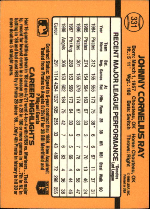 A9832- 1989 Donruss Baseball #'s 251-500 +Rookies -You Pick- 15+ FREE US SHIP - Picture 163 of 501