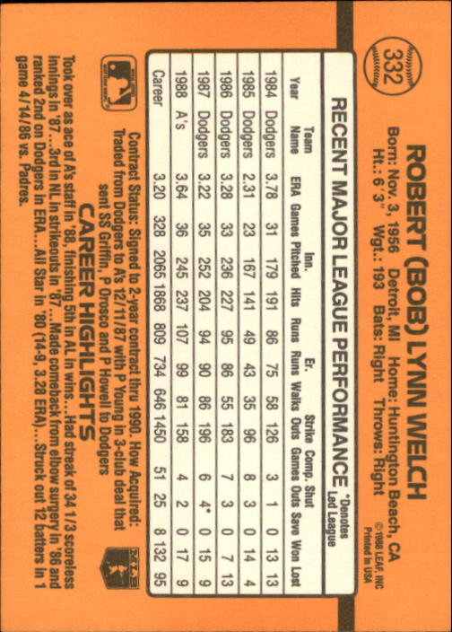 A9832- 1989 Donruss Baseball #'s 251-500 +Rookies -You Pick- 15+ FREE US SHIP - Picture 165 of 501