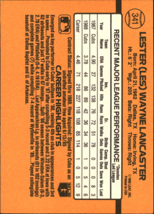 A9832- 1989 Donruss Baseball #'s 251-500 +Rookies -You Pick- 15+ FREE US SHIP - Picture 183 of 501