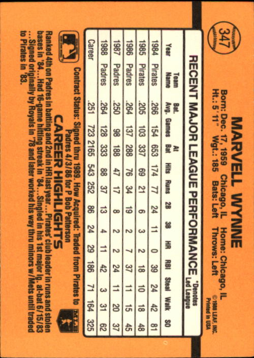 A9832- 1989 Donruss Baseball #'s 251-500 +Rookies -You Pick- 15+ FREE US SHIP - Picture 195 of 501