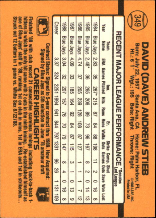 A9832- 1989 Donruss Baseball #'s 251-500 +Rookies -You Pick- 15+ FREE US SHIP - Picture 199 of 501