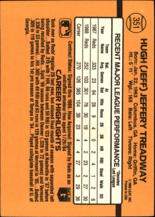 A9832- 1989 Donruss Baseball #'s 251-500 +Rookies -You Pick- 15+ FREE US SHIP - Picture 203 of 501