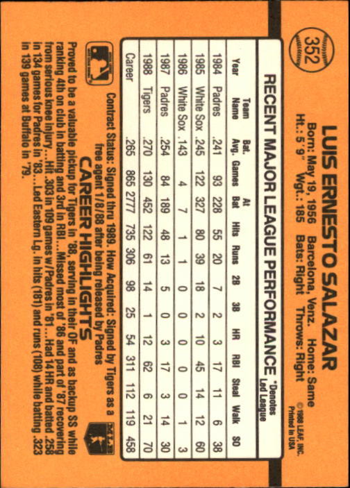 A9832- 1989 Donruss Baseball #'s 251-500 +Rookies -You Pick- 15+ FREE US SHIP - Picture 205 of 501