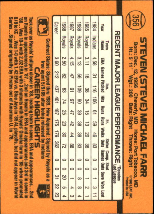 A9832- 1989 Donruss Baseball #'s 251-500 +Rookies -You Pick- 15+ FREE US SHIP - Picture 213 of 501