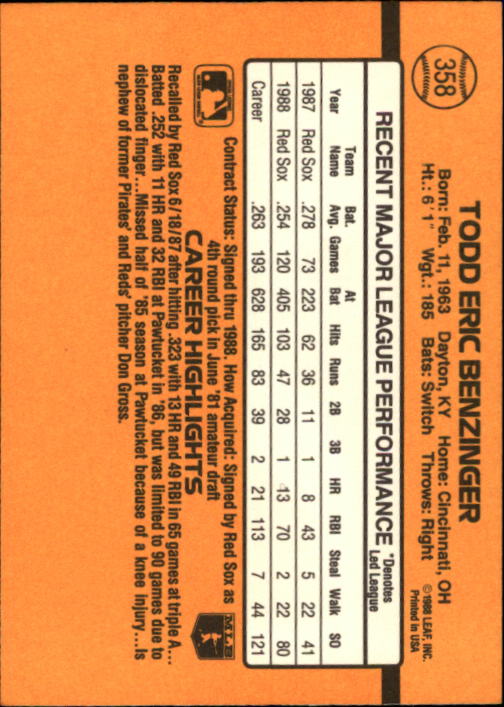 A9832- 1989 Donruss Baseball #'s 251-500 +Rookies -You Pick- 15+ FREE US SHIP - Picture 217 of 501
