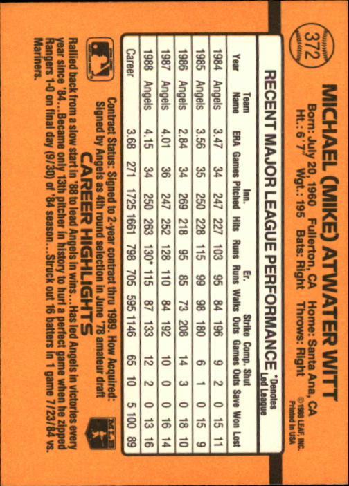 A9832- 1989 Donruss Baseball #'s 251-500 +Rookies -You Pick- 15+ FREE US SHIP - Picture 245 of 501