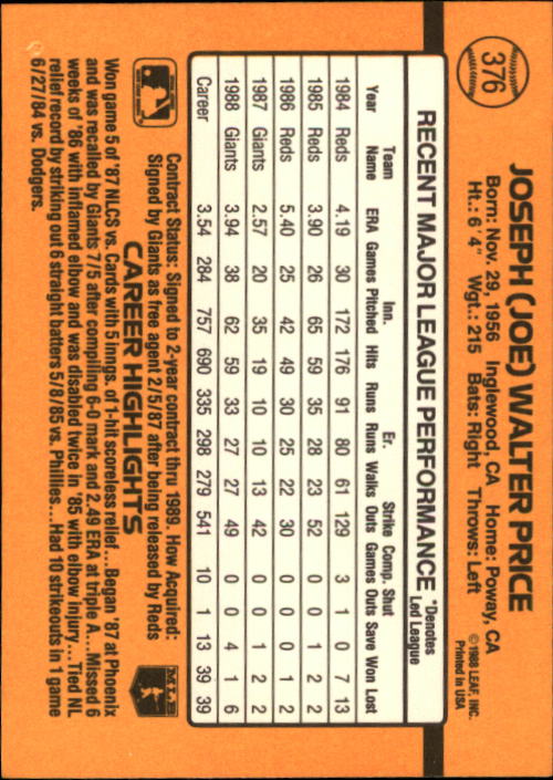 A9832- 1989 Donruss Baseball #'s 251-500 +Rookies -You Pick- 15+ FREE US SHIP - Picture 253 of 501