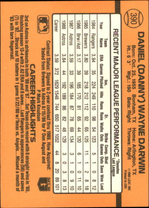 A9832- 1989 Donruss Baseball #'s 251-500 +Rookies -You Pick- 15+ FREE US SHIP - Picture 281 of 501