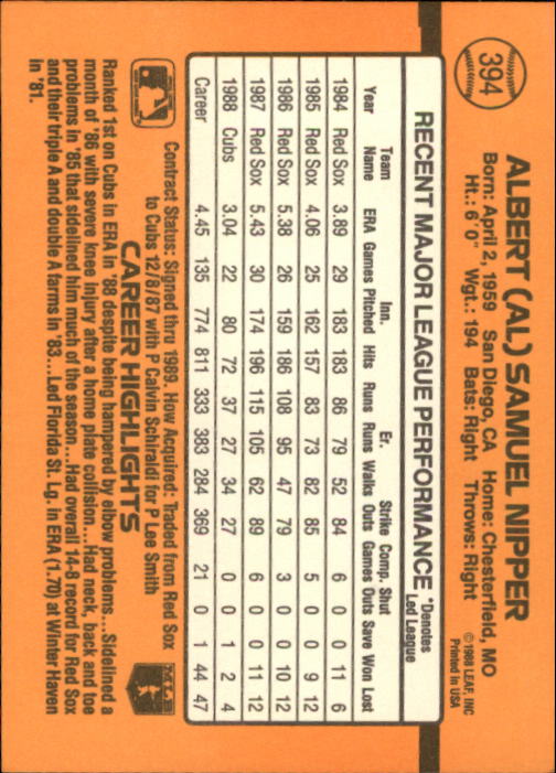 A9832- 1989 Donruss Baseball #'s 251-500 +Rookies -You Pick- 15+ FREE US SHIP - Picture 289 of 501