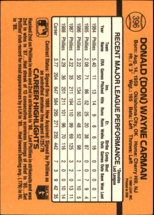 A9832- 1989 Donruss Baseball #'s 251-500 +Rookies -You Pick- 15+ FREE US SHIP - Picture 293 of 501