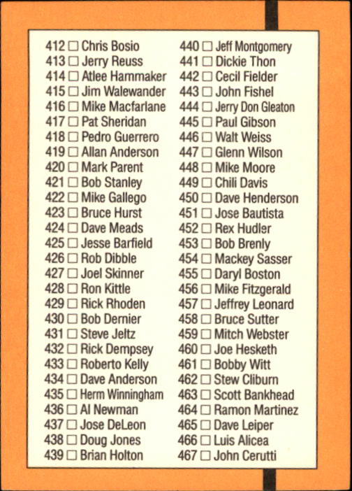 A9832- 1989 Donruss Baseball #'s 251-500 +Rookies -You Pick- 15+ FREE US SHIP - Picture 301 of 501