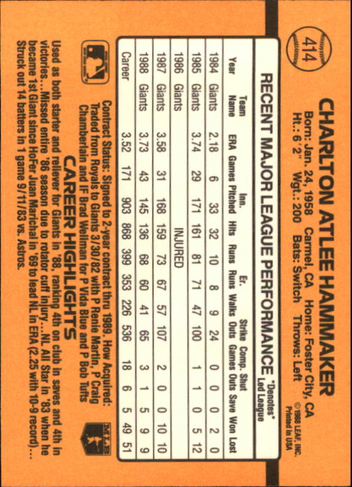 A9832- 1989 Donruss Baseball #'s 251-500 +Rookies -You Pick- 15+ FREE US SHIP - Picture 329 of 501
