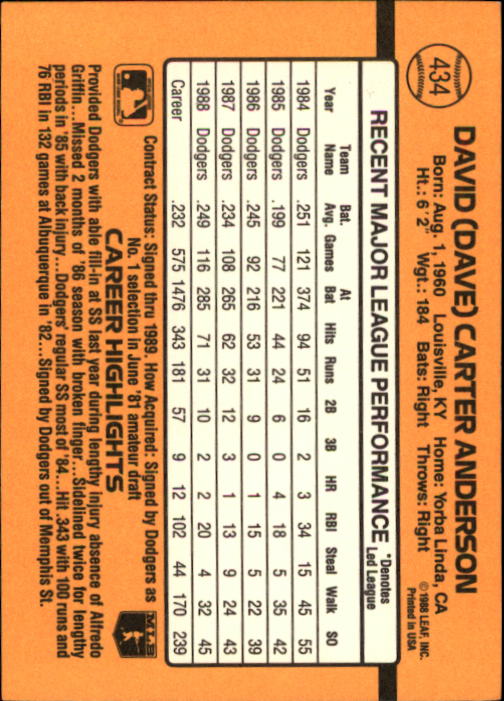 A9832- 1989 Donruss Baseball #'s 251-500 +Rookies -You Pick- 15+ FREE US SHIP - Picture 369 of 501