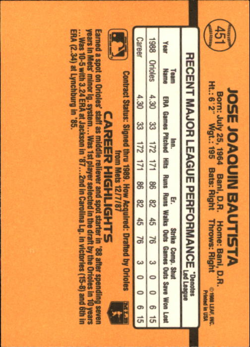 A9832- 1989 Donruss Baseball #'s 251-500 +Rookies -You Pick- 15+ FREE US SHIP - Picture 403 of 501
