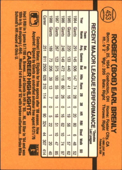A9832- 1989 Donruss Baseball #'s 251-500 +Rookies -You Pick- 15+ FREE US SHIP - Picture 407 of 501