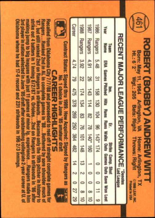 A9832- 1989 Donruss Baseball #'s 251-500 +Rookies -You Pick- 15+ FREE US SHIP - Picture 423 of 501