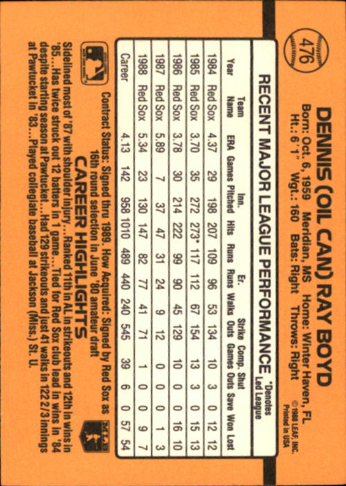 A9832- 1989 Donruss Baseball #'s 251-500 +Rookies -You Pick- 15+ FREE US SHIP - Picture 453 of 501