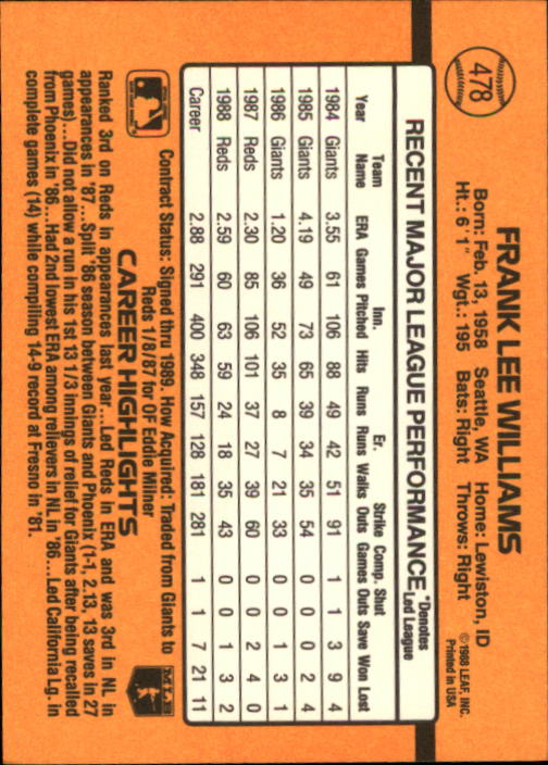 A9832- 1989 Donruss Baseball #'s 251-500 +Rookies -You Pick- 15+ FREE US SHIP - Picture 457 of 501