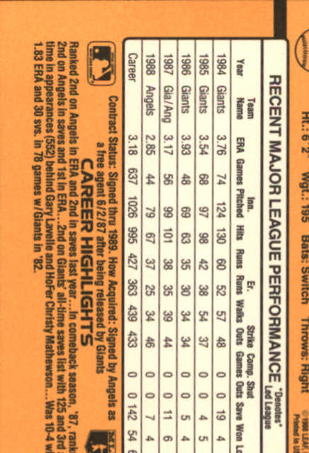 A9832- 1989 Donruss Baseball #'s 251-500 +Rookies -You Pick- 15+ FREE US SHIP - Picture 481 of 501