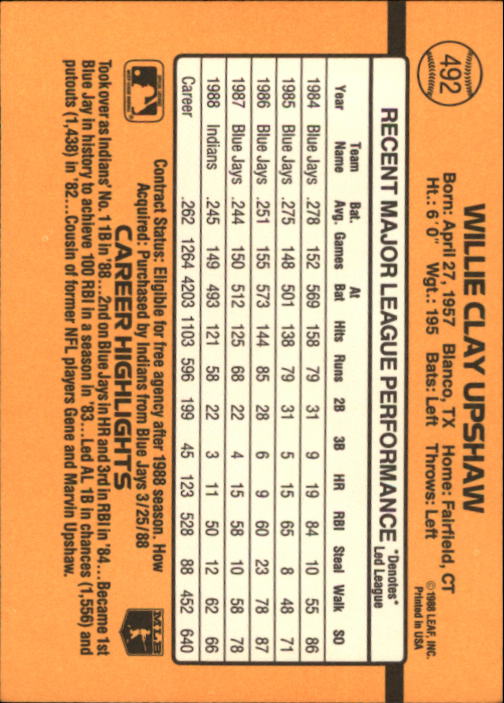 A9832- 1989 Donruss Baseball #'s 251-500 +Rookies -You Pick- 15+ FREE US SHIP - Picture 485 of 501