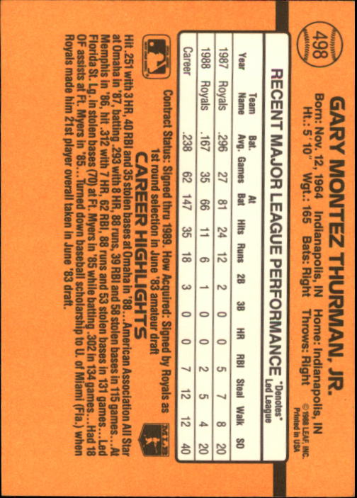 A9832- 1989 Donruss Baseball #'s 251-500 +Rookies -You Pick- 15+ FREE US SHIP - Picture 497 of 501