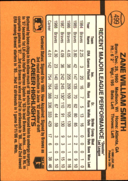 A9832- 1989 Donruss Baseball #'s 251-500 +Rookies -You Pick- 15+ FREE US SHIP - Picture 499 of 501