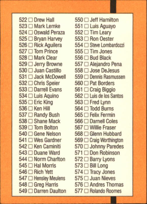 A9832- 1989 Donruss Baseball #'s 251-500 +Rookies -You Pick- 15+ FREE US SHIP - Picture 501 of 501
