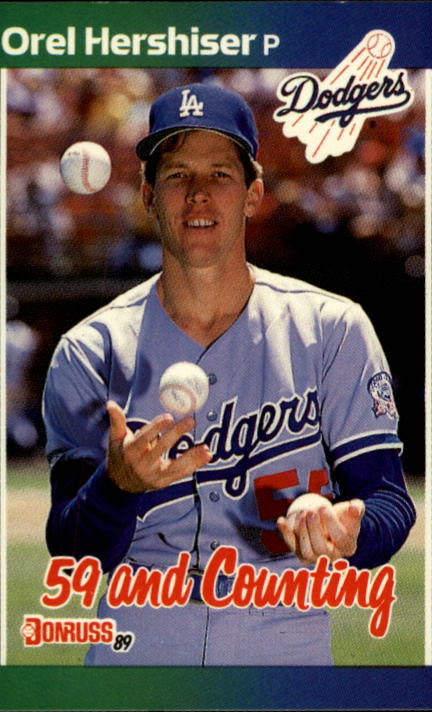 1989 Donruss #648 Orel Hershiser/59 and Counting - MINT