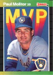 1989 Donruss Bonus MVP's #BC9 Paul Molitor UER/Brewers logo missing/the word Milwaukee