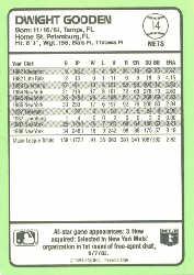 1989 Donruss Baseball's Best #14 Dwight Gooden back image