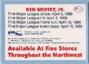 1989 Pacific Griffey Candy Bar #1B Ken Griffey Jr./(White background) back image
