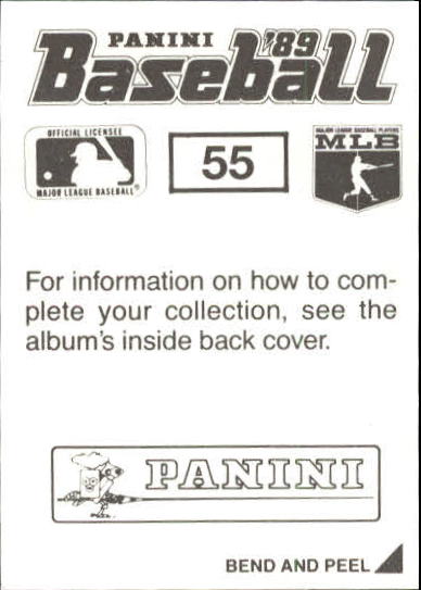 1989 Panini Stickers #55 Mark Grace back image