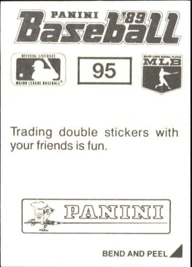 1989 Panini Stickers #95 Tim Belcher back image