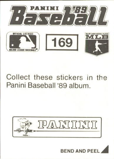 1989 Panini Stickers #169 Sid Bream back image