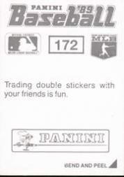 1989 Panini Stickers #172 Barry Bonds back image