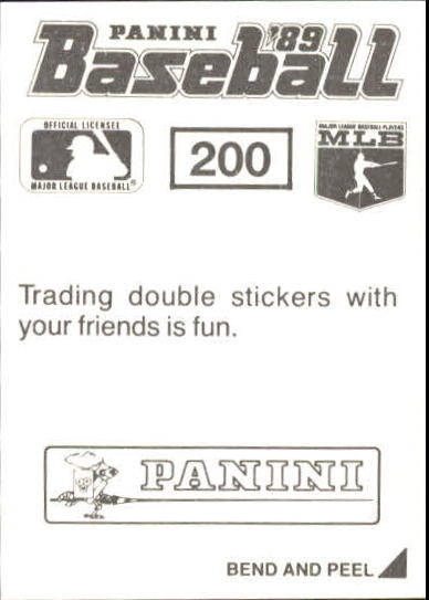 1989 Panini Stickers #200 John Kruk back image