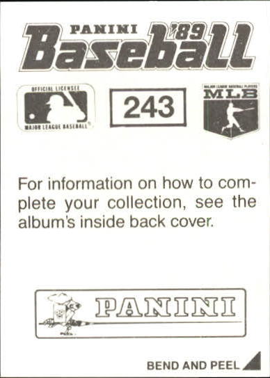 1989 Panini Stickers #243 Paul Molitor AS back image