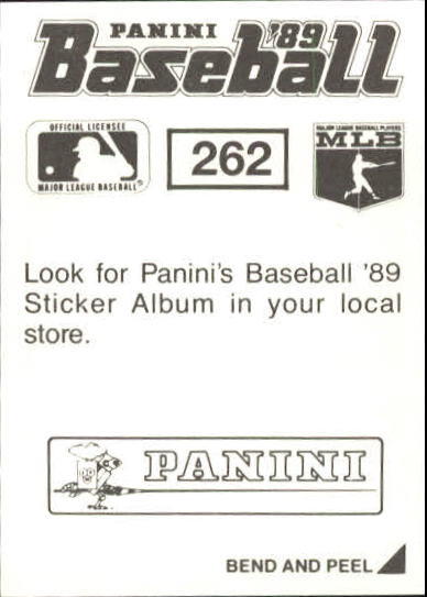 1989 Panini Stickers #262 Cal Ripken Jr. back image