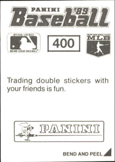 1989 Panini Stickers #400 Dave Righetti back image