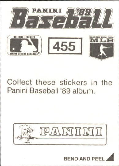 1989 Panini Stickers #455 Pete Incaviglia back image