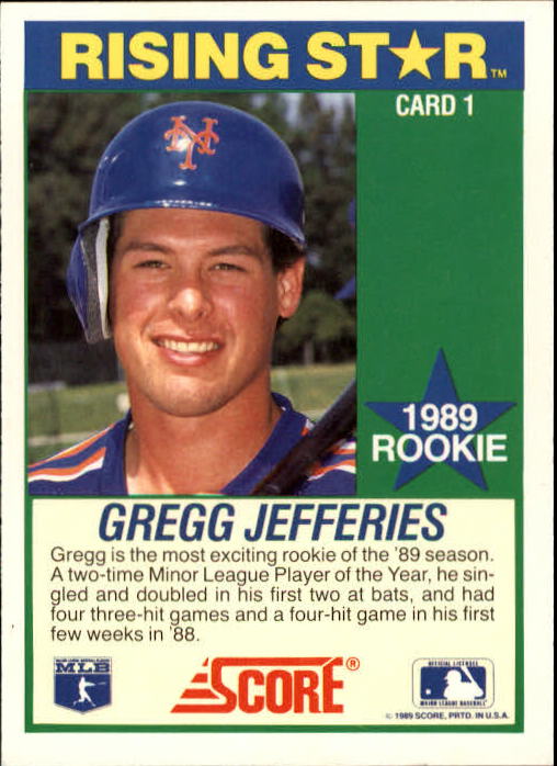 1989 Score Hottest 100 Rookies #1 Gregg Jefferies back image