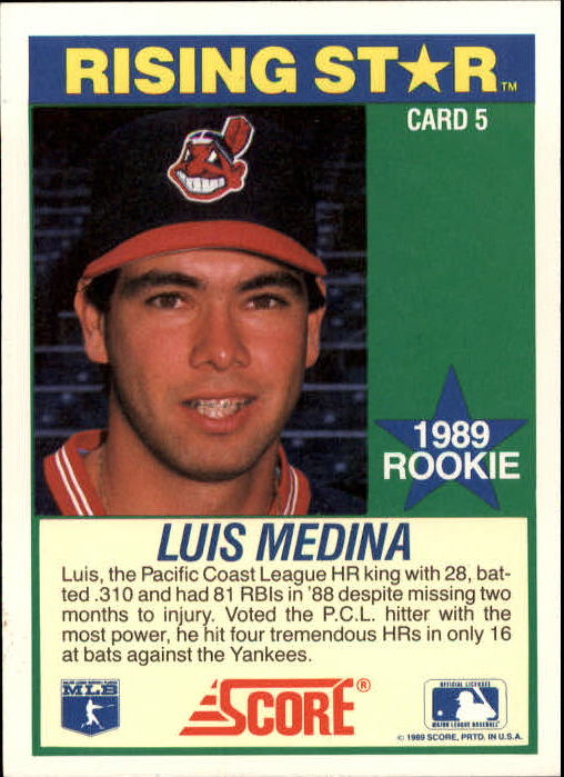 1989 Score Hottest 100 Rookies #5 Luis Medina back image