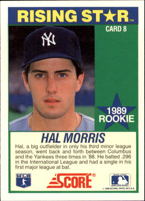 1989 Score Hottest 100 Rookies #8 Hal Morris back image